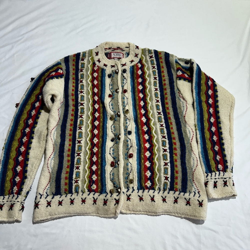 NEWARI

hand knit in Nepal Multicolor Striped Sweater